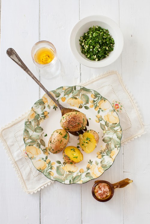 Buttery Potatoes with Garlic & Fresh Herbs by @melangery