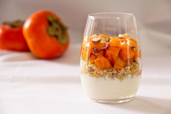 Persimmon Cranberry Parfait by @mjskitchen