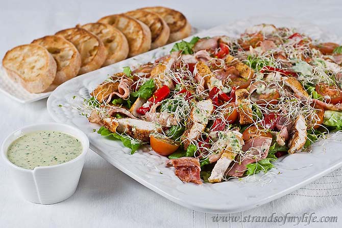 Crispy Polenta Chicken Caesar Salad by Strands of My Life