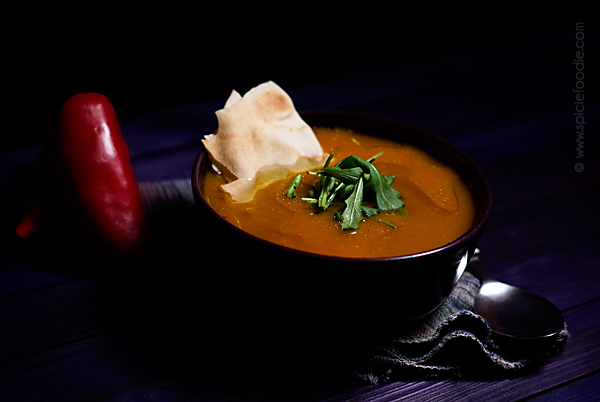 Roasted Spanish Pumpkin and Pepper Soup | Vegan Recipe by Spicie Foodie