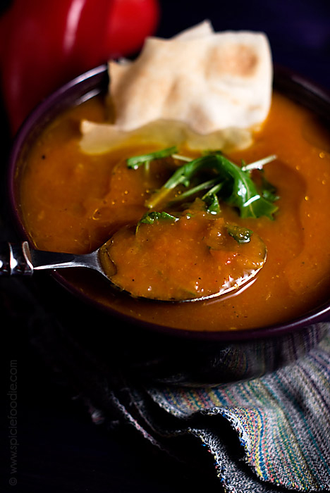 Roasted Spanish Pumpkin and Pepper Soup | Vegan Recipe by Spicie Foodie
