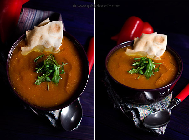 Roasted Spanish Pumpkin and Pepper Soup | Vegan Recipe by Spicie Foodie