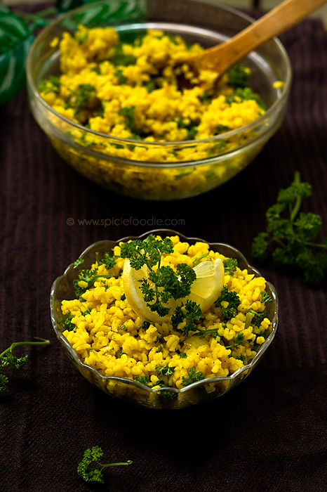 Turmeric Spiced Bulgur Recipe by Spicie Foodie