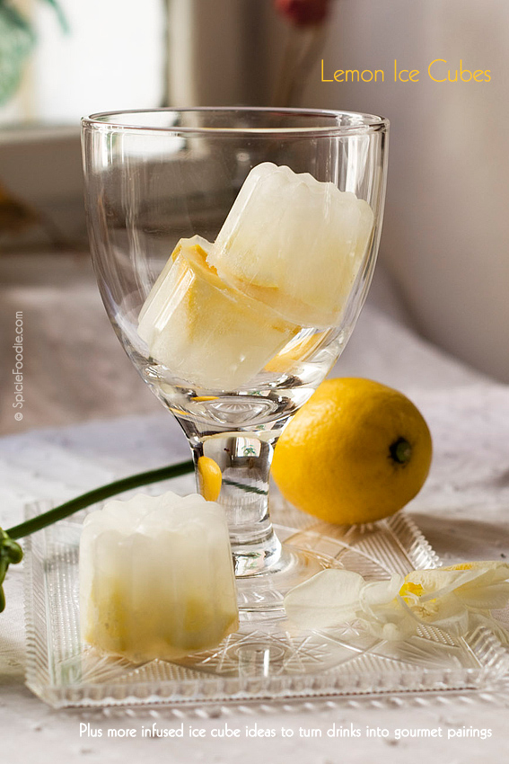 Lemon Infused Ice Cubes by @spiciefoodie | #icecubes #lemon #summer