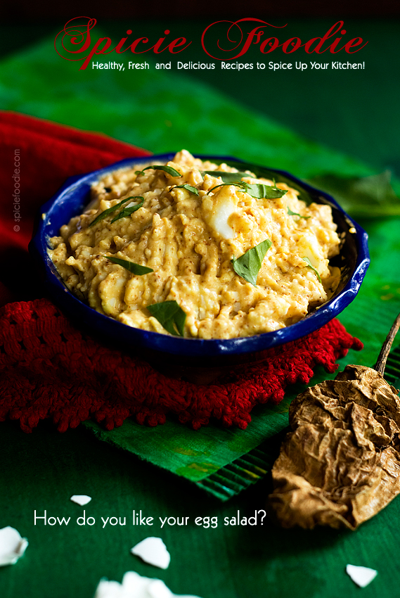 Egg Salad with Chipotle Pepper by @SpicieFoodie | #eggs #eggsalad #chipotlepepper #spicy #vegetarian