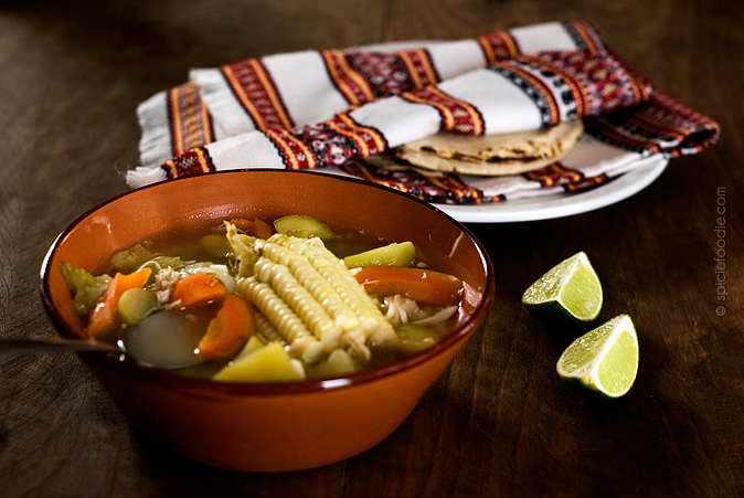 Caldo de pollo or Mexican Chicken Soup by @SpicieFoodie | #mexican #caldo #chicken #soup