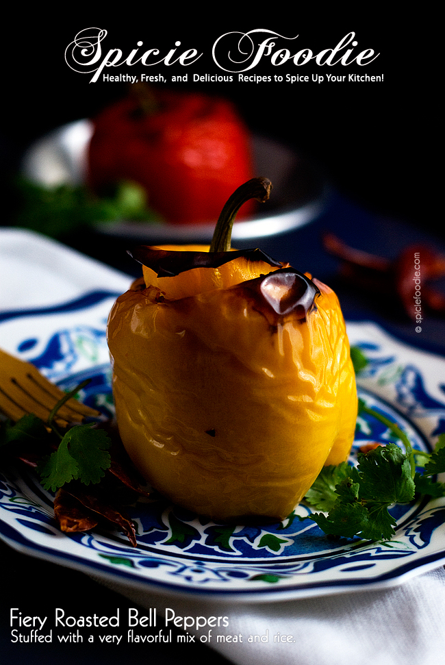 Roasted Stuffed Peppers by @SpicieFoodie